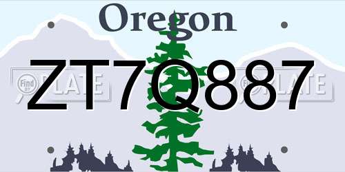 ZT7Q887 Oregon License Plate