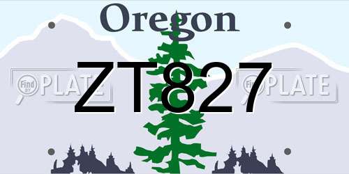 ZT827 Oregon License Plate