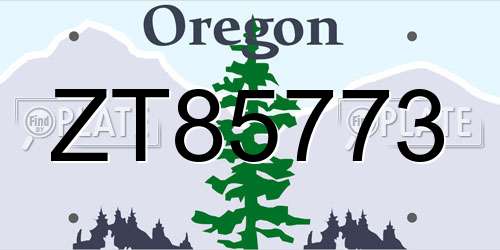 ZT85773 Oregon License Plate