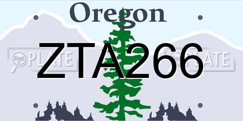 ZTA266 Oregon License Plate