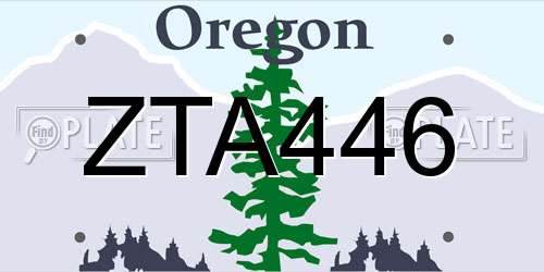 ZTA446 Oregon License Plate
