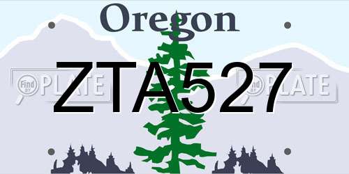 ZTA527 Oregon License Plate