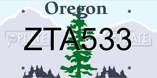 ZTA533 Oregon License Plate