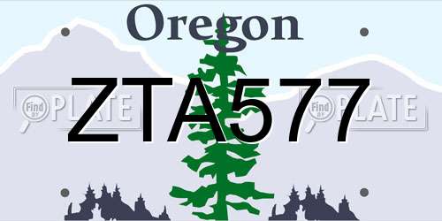 ZTA577 Oregon License Plate