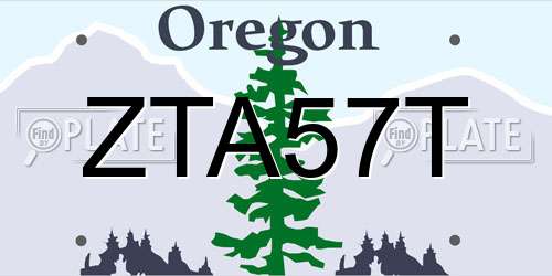 ZTA57T Oregon License Plate