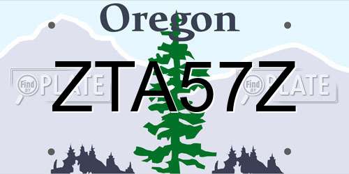 ZTA57Z Oregon License Plate