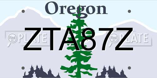ZTA87Z Oregon License Plate