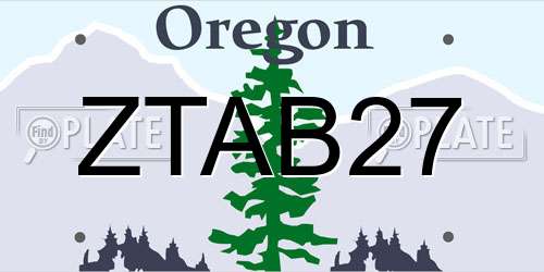 ZTAB27 Oregon License Plate