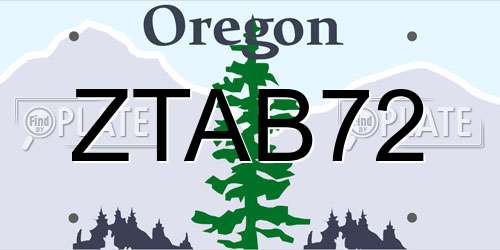 ZTAB72 Oregon License Plate
