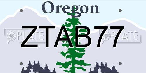 ZTAB77 Oregon License Plate