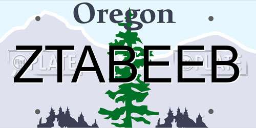 ZTABEEB Oregon License Plate
