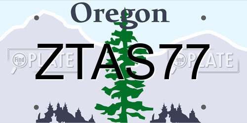 ZTAS77 Oregon License Plate