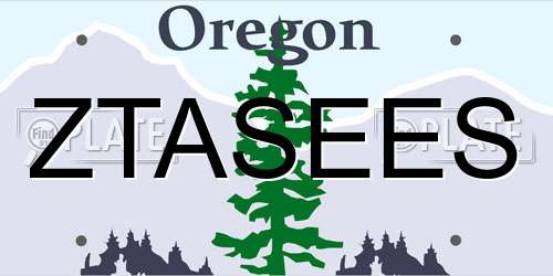 ZTASEES Oregon License Plate