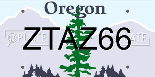 ZTAZ66 Oregon License Plate