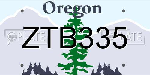ZTB335 Oregon License Plate