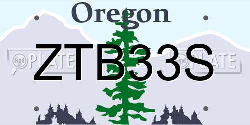 ZTB33S Oregon License Plate