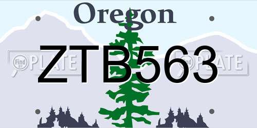 ZTB563 Oregon License Plate