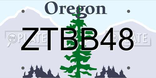 ZTBB48 Oregon License Plate