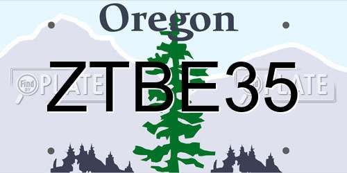 ZTBE35 Oregon License Plate