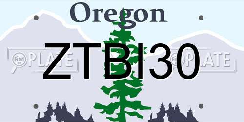ZTBI30 Oregon License Plate