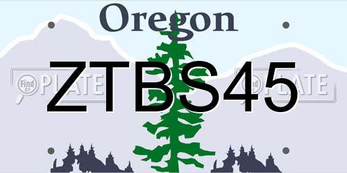 ZTBS45 Oregon License Plate