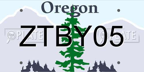 ZTBY05 Oregon License Plate