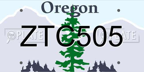 ZTC505 Oregon License Plate