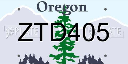 ZTD405 Oregon License Plate