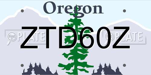 ZTD60Z Oregon License Plate