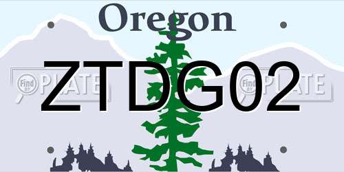 ZTDG02 Oregon License Plate