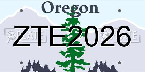 ZTE2026 Oregon License Plate