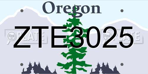 ZTE3025 Oregon License Plate