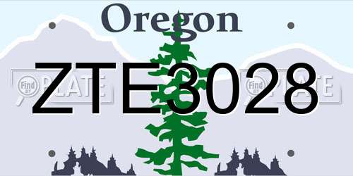 ZTE3028 Oregon License Plate