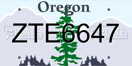 ZTE6647 Oregon License Plate