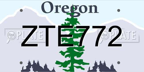 ZTE772 Oregon License Plate