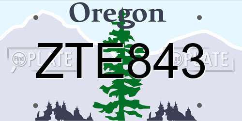 ZTE843 Oregon License Plate