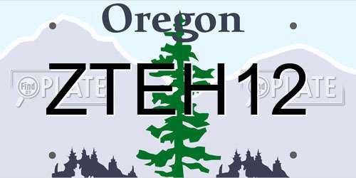 ZTEH12 Oregon License Plate