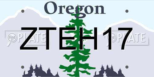 ZTEH17 Oregon License Plate
