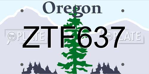 ZTF637 Oregon License Plate