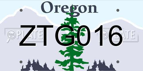 ZTG016 Oregon License Plate