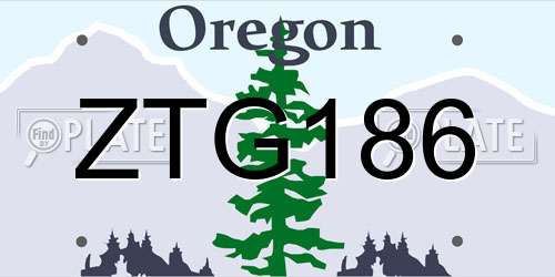 ZTG186 Oregon License Plate