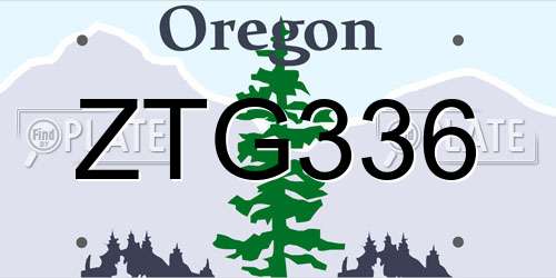 ZTG336 Oregon License Plate