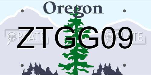 ZTGG09 Oregon License Plate