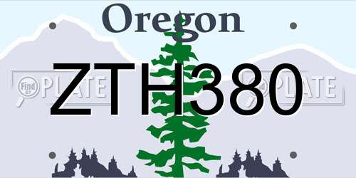 ZTH380 Oregon License Plate