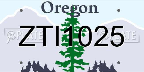 ZTI1025 Oregon License Plate