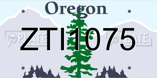 ZTI1075 Oregon License Plate