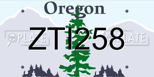 ZTI258 Oregon License Plate