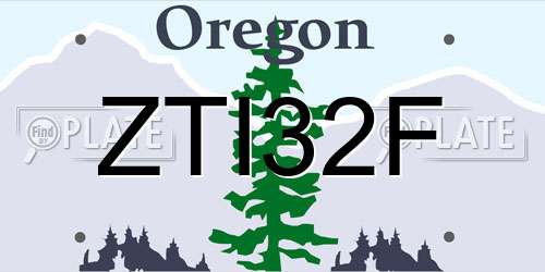 ZTI32F Oregon License Plate
