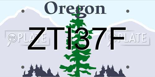ZTI37F Oregon License Plate