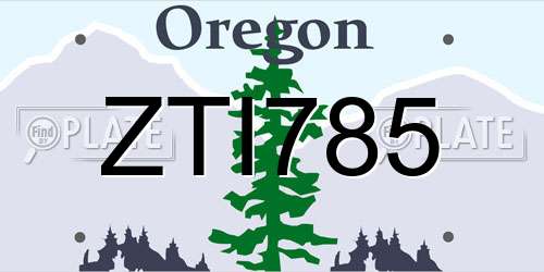 ZTI785 Oregon License Plate